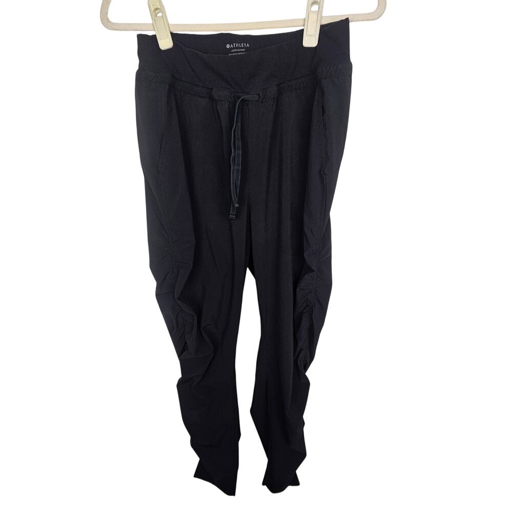 Athleta Womens Attitude Pants Size 4 Stretch Ruched Legs Travel Athletic Active